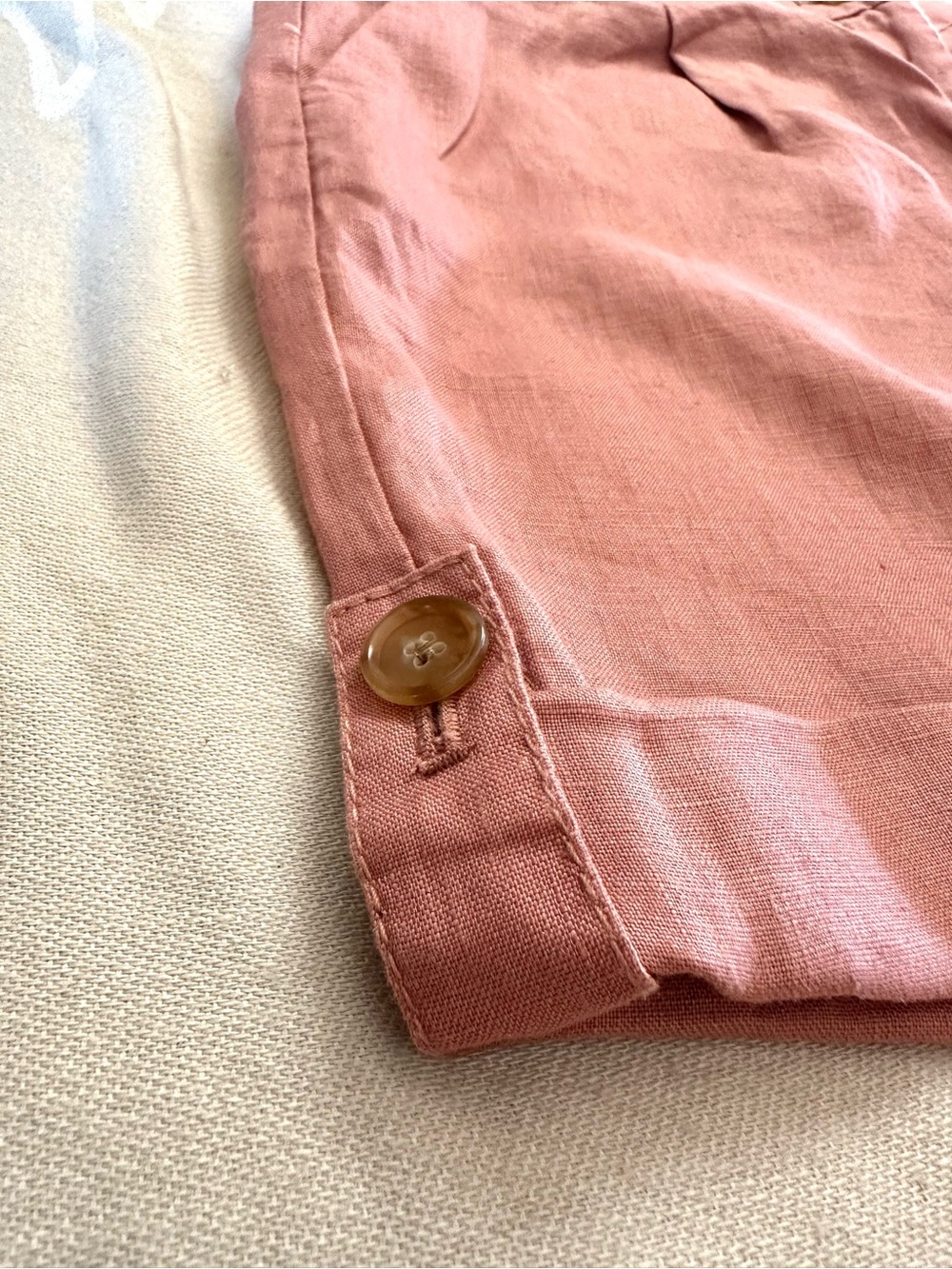 LOFT 100% Linen Dusty Rose Cuffed Shorts w Pockets Size 10 NWT - Picture 5 of 11
